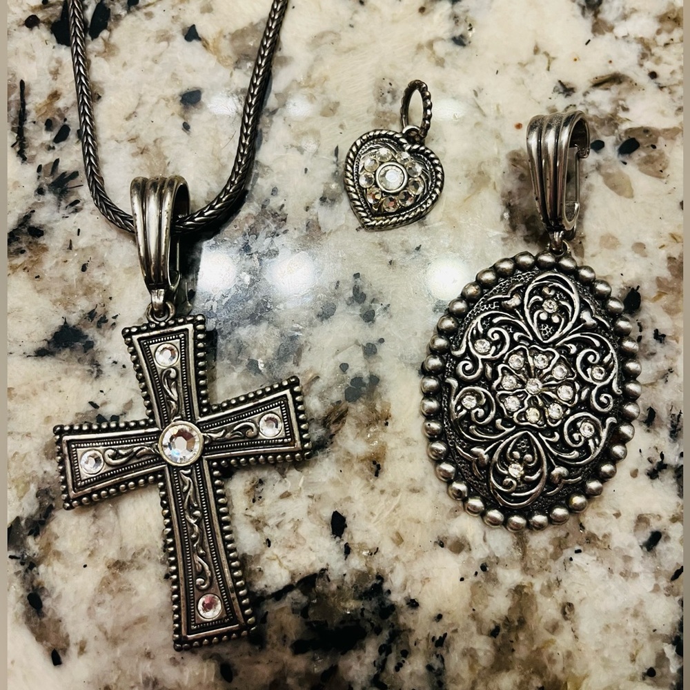 Silver necklace with 3 charm options